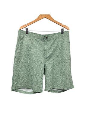 UV SKINZ Mens Board Shorts Green/White Print Size 2XL Pockets
